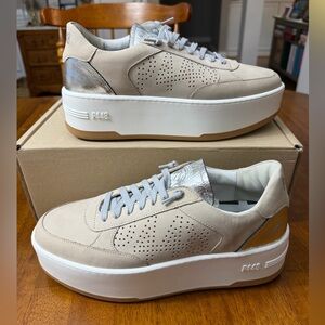 New P448 Leather Shoes Sneakers Retail $199 Women’s Size 8 39 9 40 Made in Italy